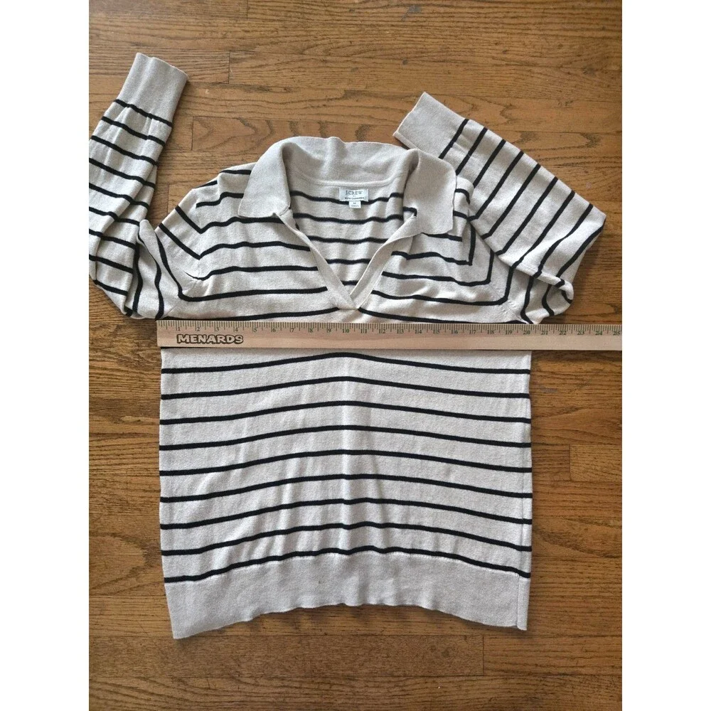 J Crew Womens Striped Rugby Long Sleeve Knit Sweater Size Medium